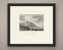 Horseshoe Fall, Niagara with the Tower, after Bartlett, Antique View, circa 1840