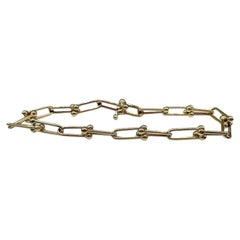 Horseshoe Link Bracelet 14kt Yellow Gold 8in 5mm Hollow New