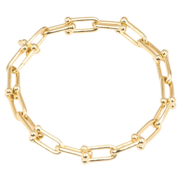 Horseshoe Link Bracelet Solid 18K Gold 10.67g R2033 For Sale at 1stDibs