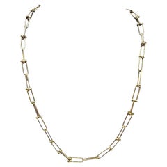 Collar con eslabones en forma de herradura, oro amarillo de 14 quilates, 18 pulgadas, 4,4 mm, hueco, nuevo