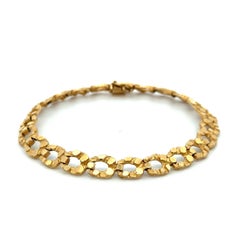 Horseshoe Link Nugget Design 8mm Gold Vintage Bracelet