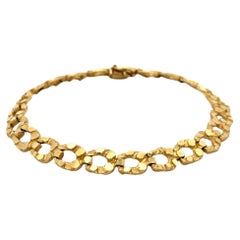Horseshoe Link Nugget Design 8mm Gold Vintage Bracelet