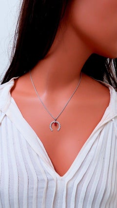 Horseshoe Natural Ruby Diamond Necklace 14kt gold*