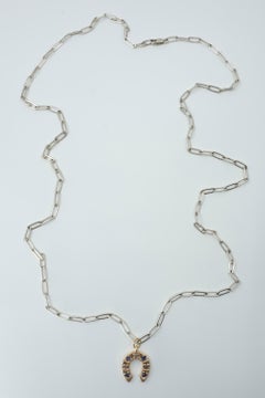 Horseshoe Sapphire & Diamond Sterling Silver Necklace J Dauphin