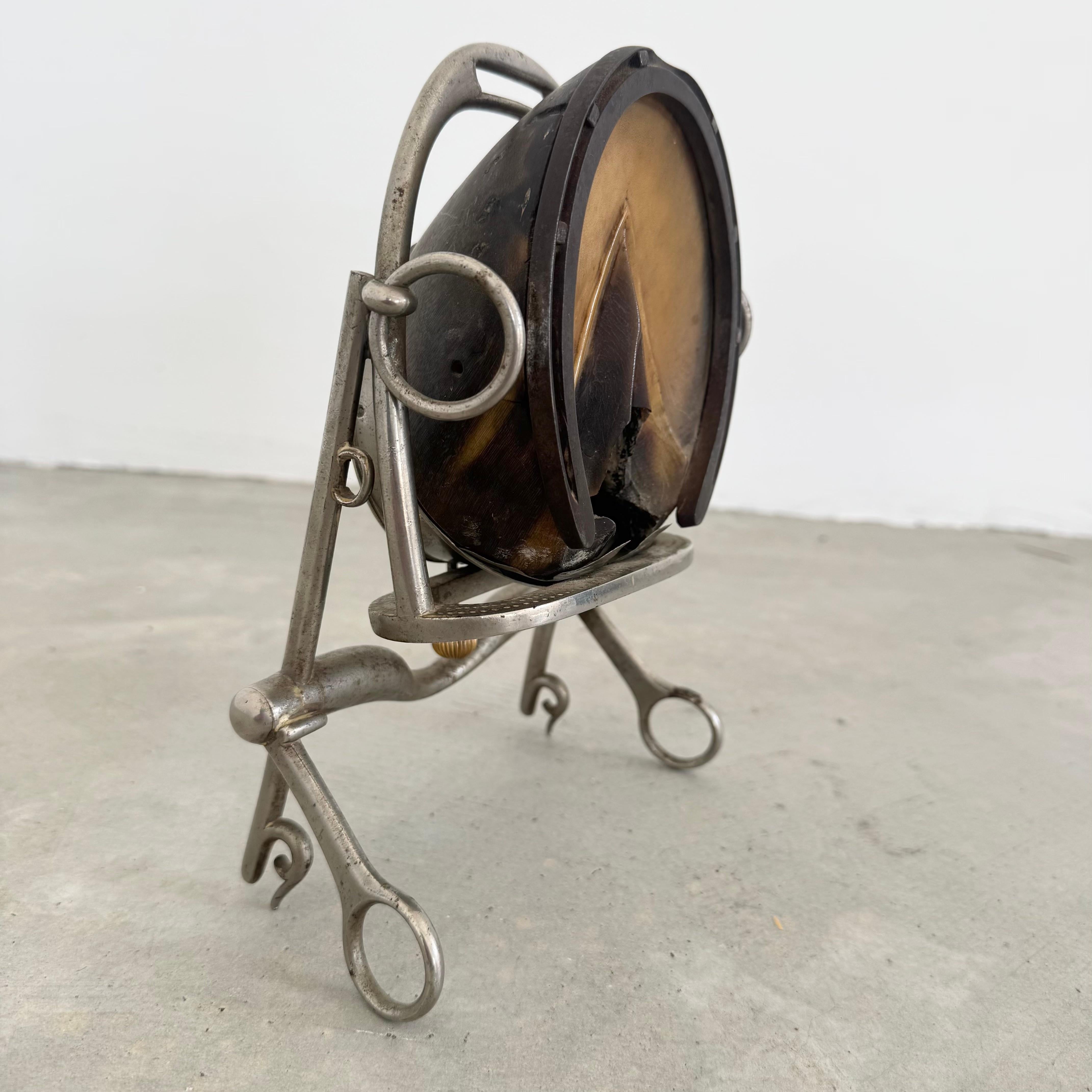 Milieu du XXe siècle Horloge de table en fer à cheval par Hermès, années 1930 France en vente