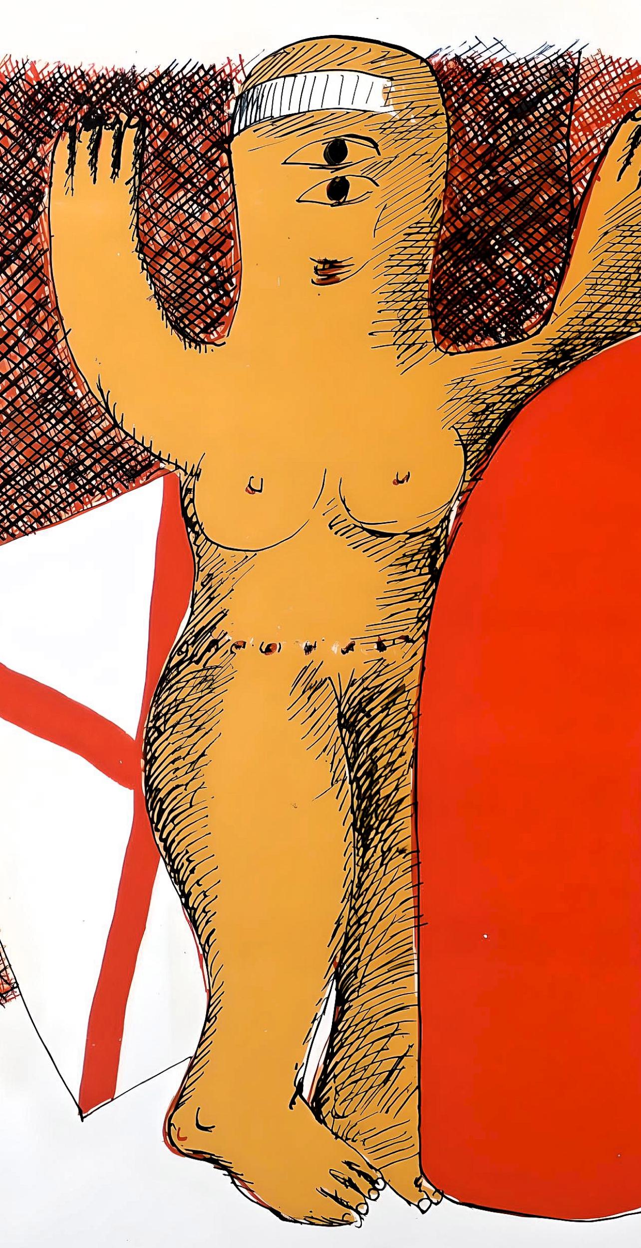 Antes, Composition, Suites nº8, Rencontres (after) - Beige Figurative Print by Horst Antes