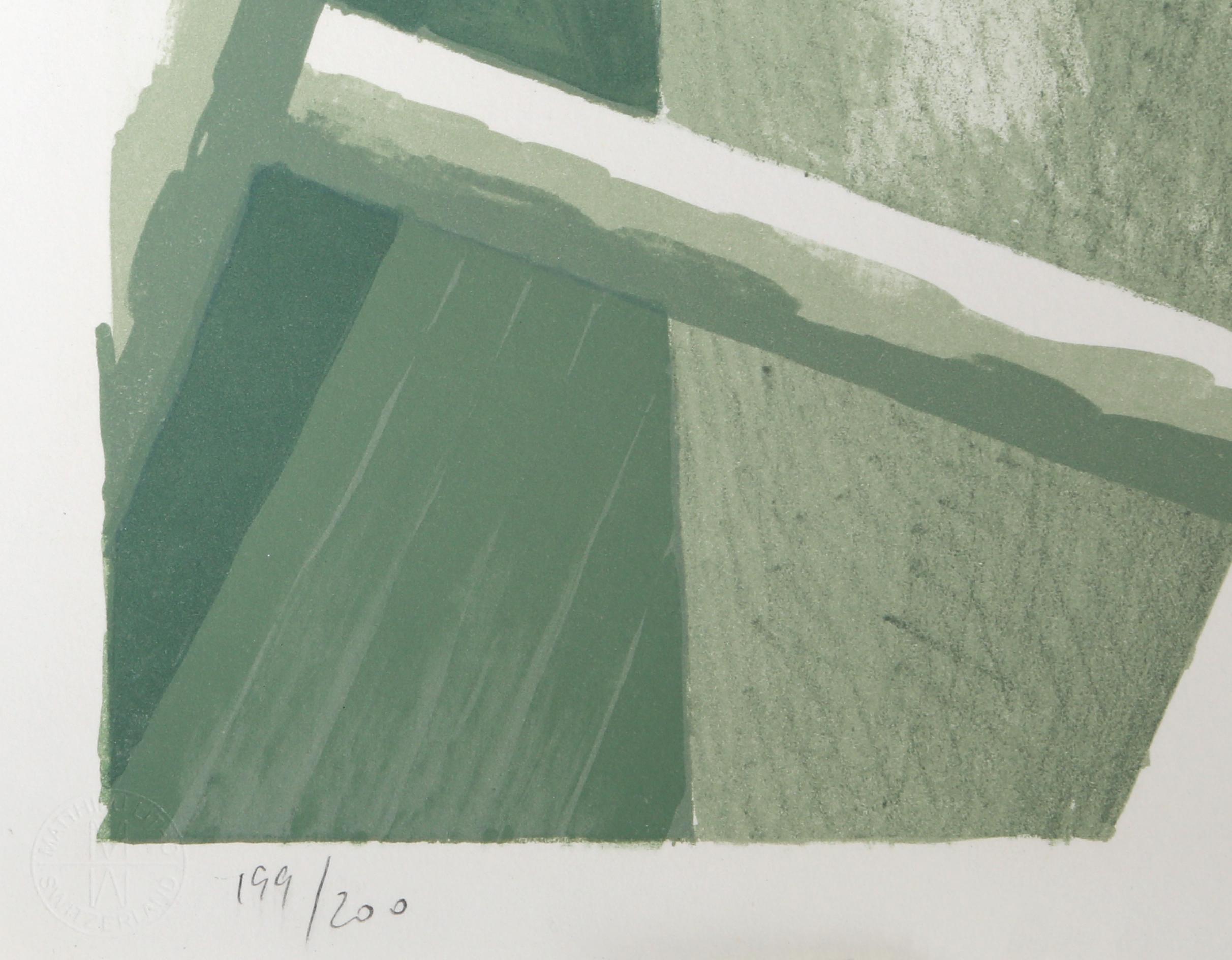 Artist: Horst Antes, German (1936 - )
Title: Figure with Ladder
Medium: Lithograph, signed and numbered in pencil
Edition: 199/200
Image:  24 x 18.5 inches
Size: 25.5 x 19.5 in. (64.77 x 49.53 cm)
