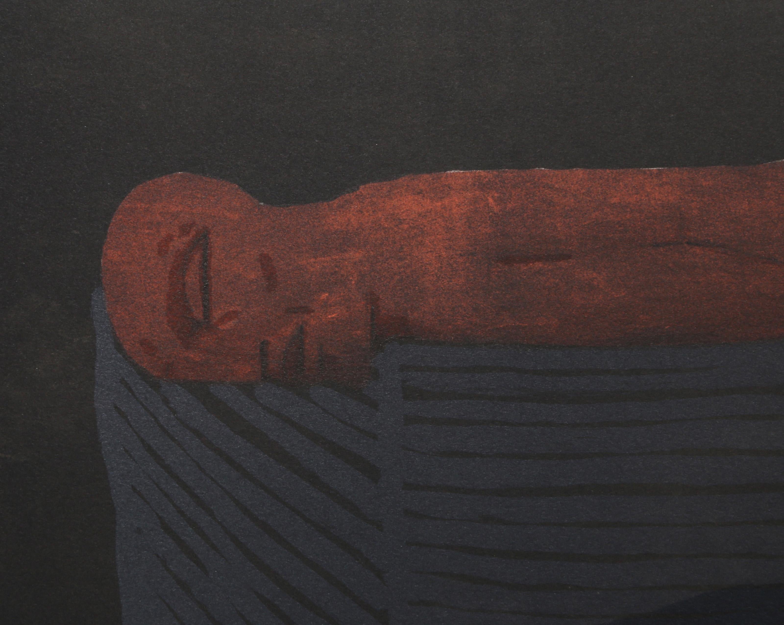 Floating Figure (Night), Surrealist Lithograph by Horst Antes For Sale 2
