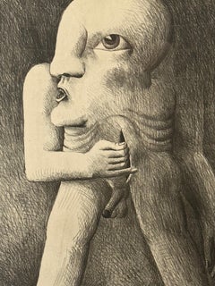 "Kopffüßler mit einer Wunde (Head-Footer with a Wound)" Lithograph by Horst Ante