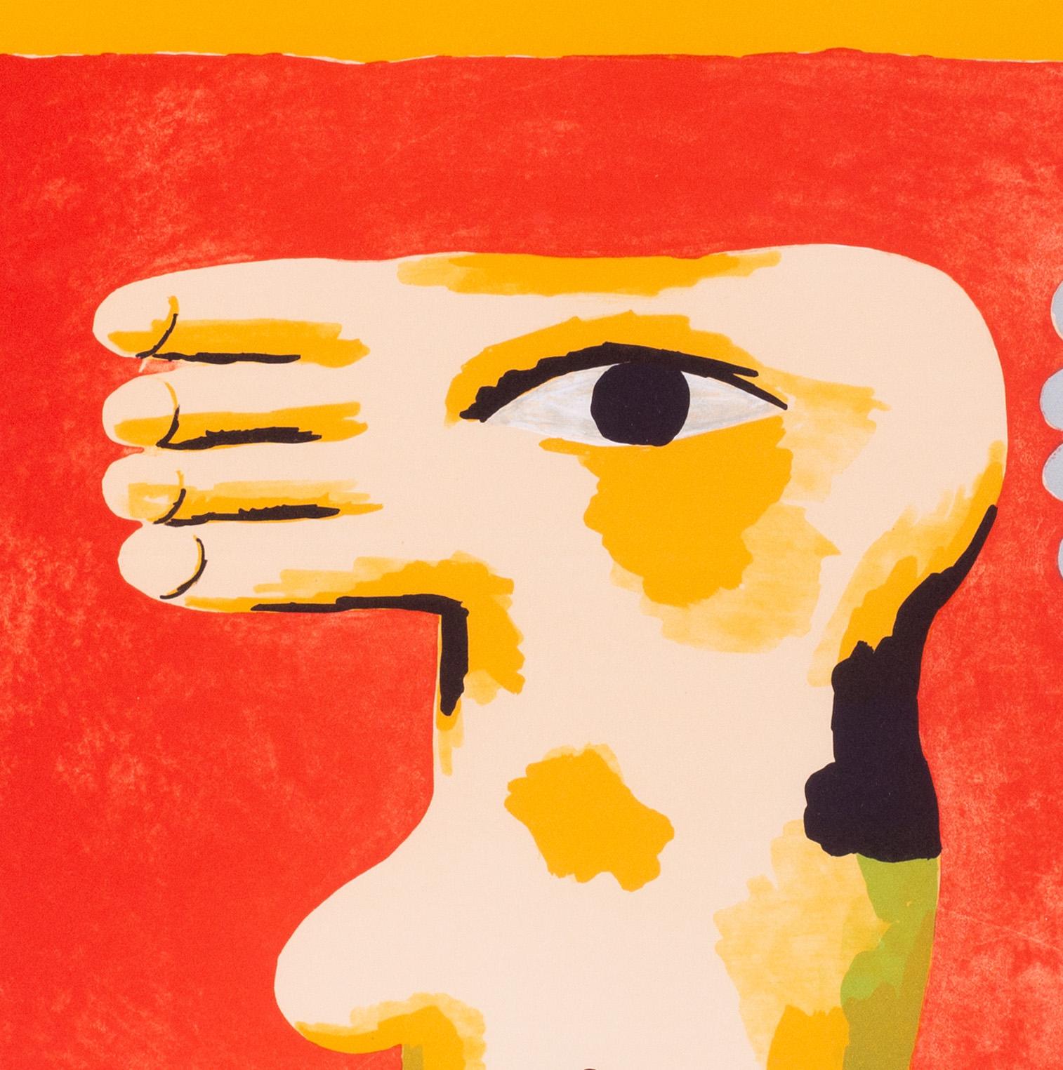 Litografia surrealista firmata dall'artista tedesco Horst Antes, 1966-68 in vendita 4