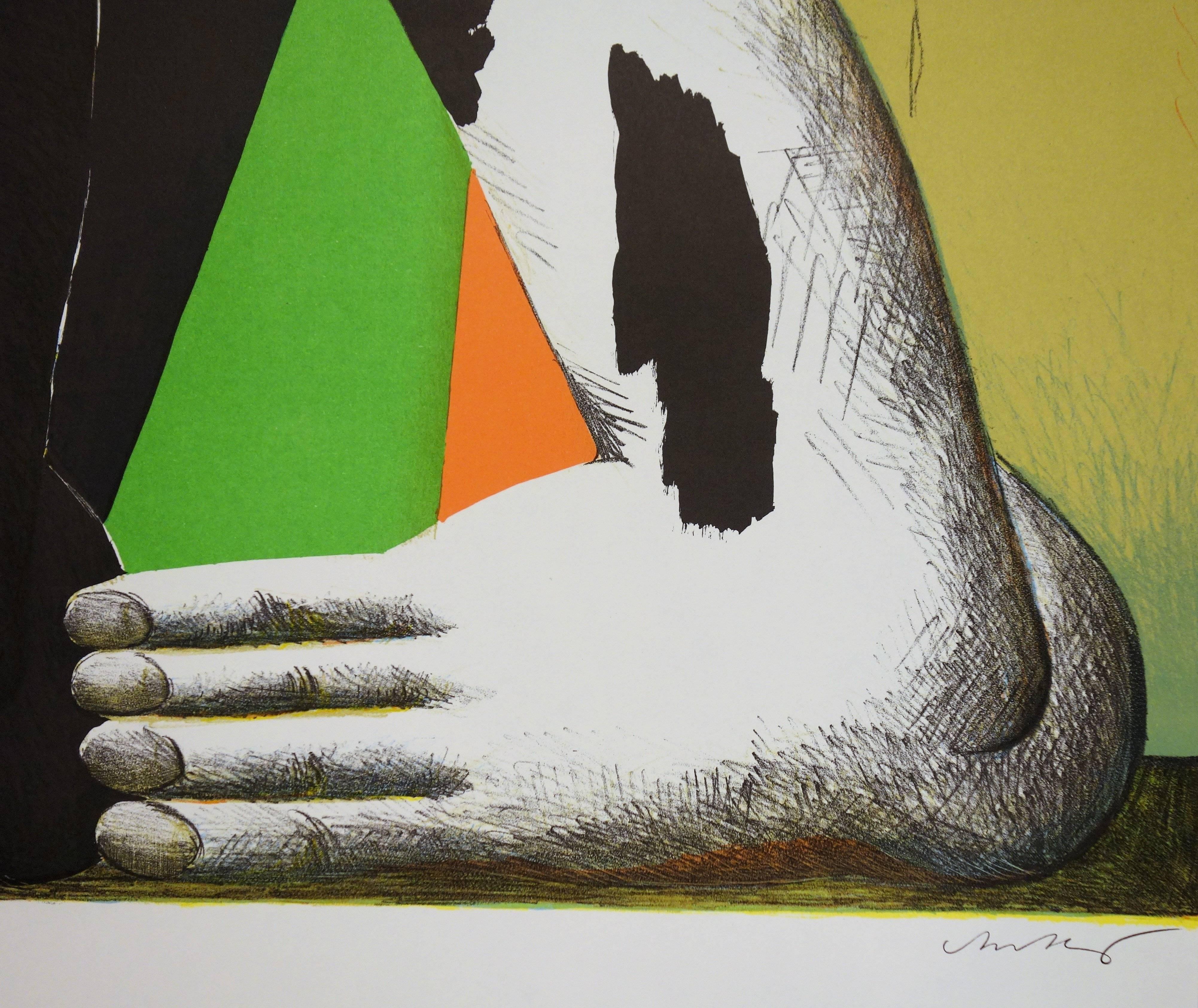 Sport : At the Foot of the Podium - Lithograph (Olympic Games Munich 1972) - Print by Horst Antes