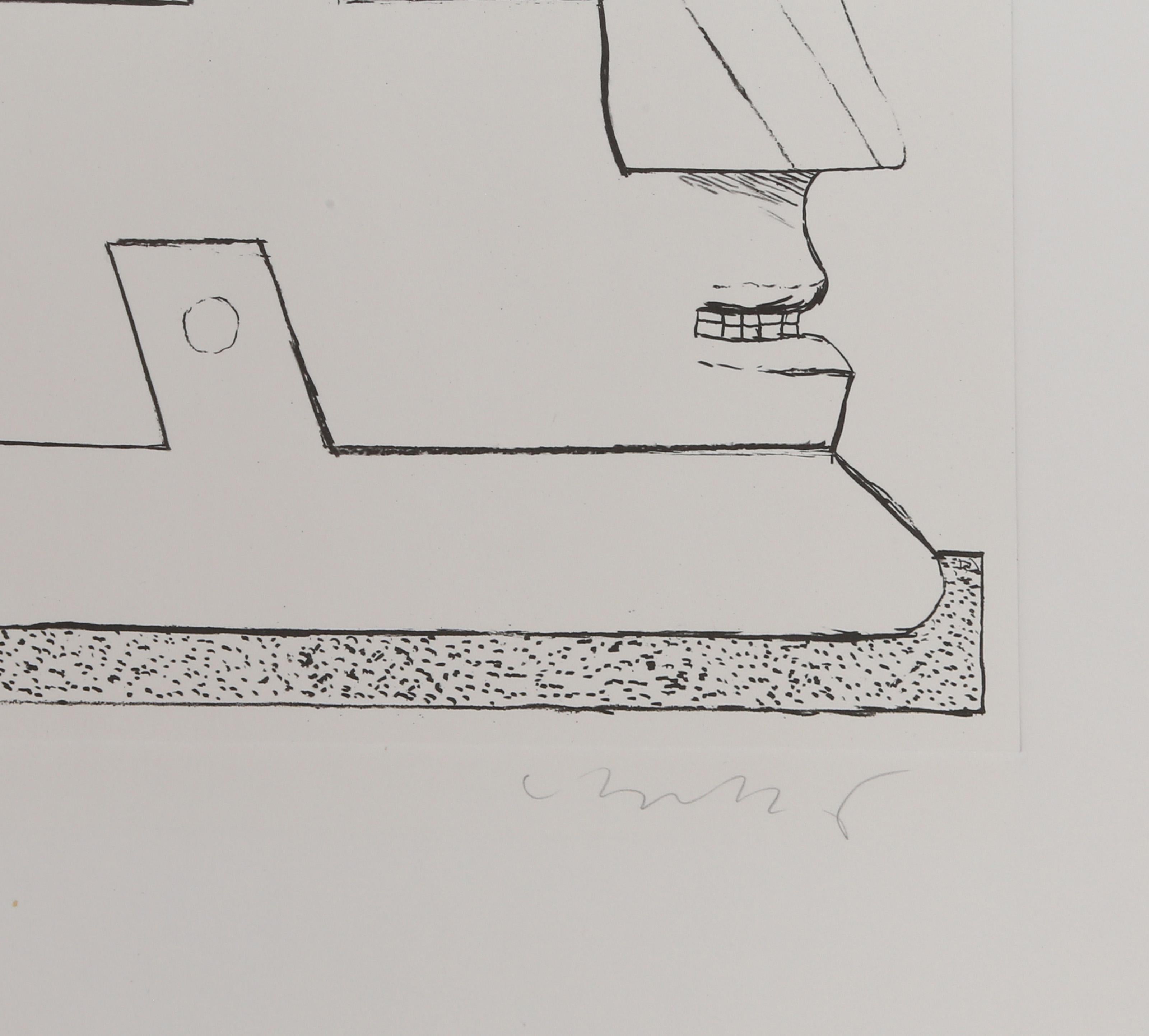 Two Faces, Surrealist Lithograph by Horst Antes For Sale 3