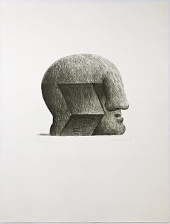 Head, Lithograph from the Swiss Society of Arts Portfolio (Lutze 629), Signed/N