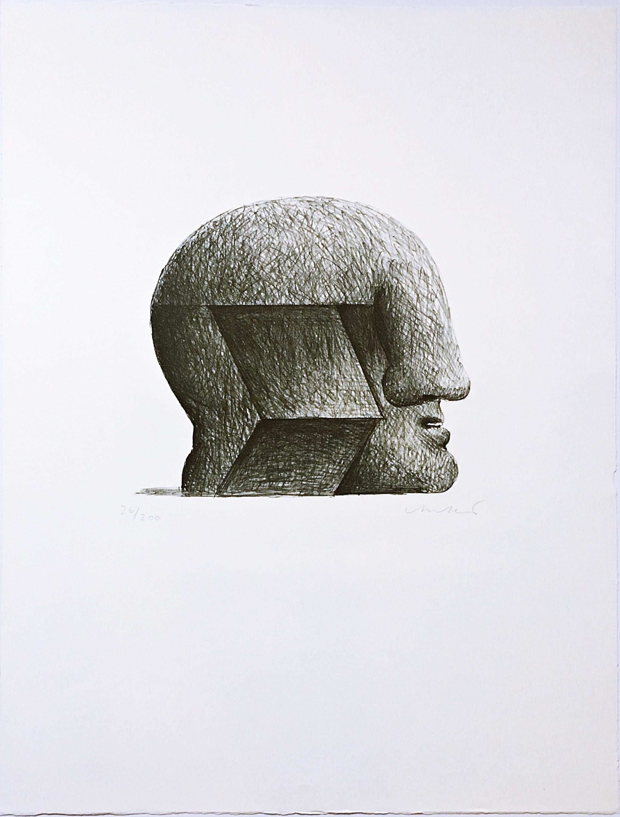 Head, Lithograph from the Swiss Society of Arts Portfolio (Lutze 629), Signed/N 