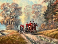 Listed German Artist Horst Baumgart (b.1932) oil painting on canvas, Hunting