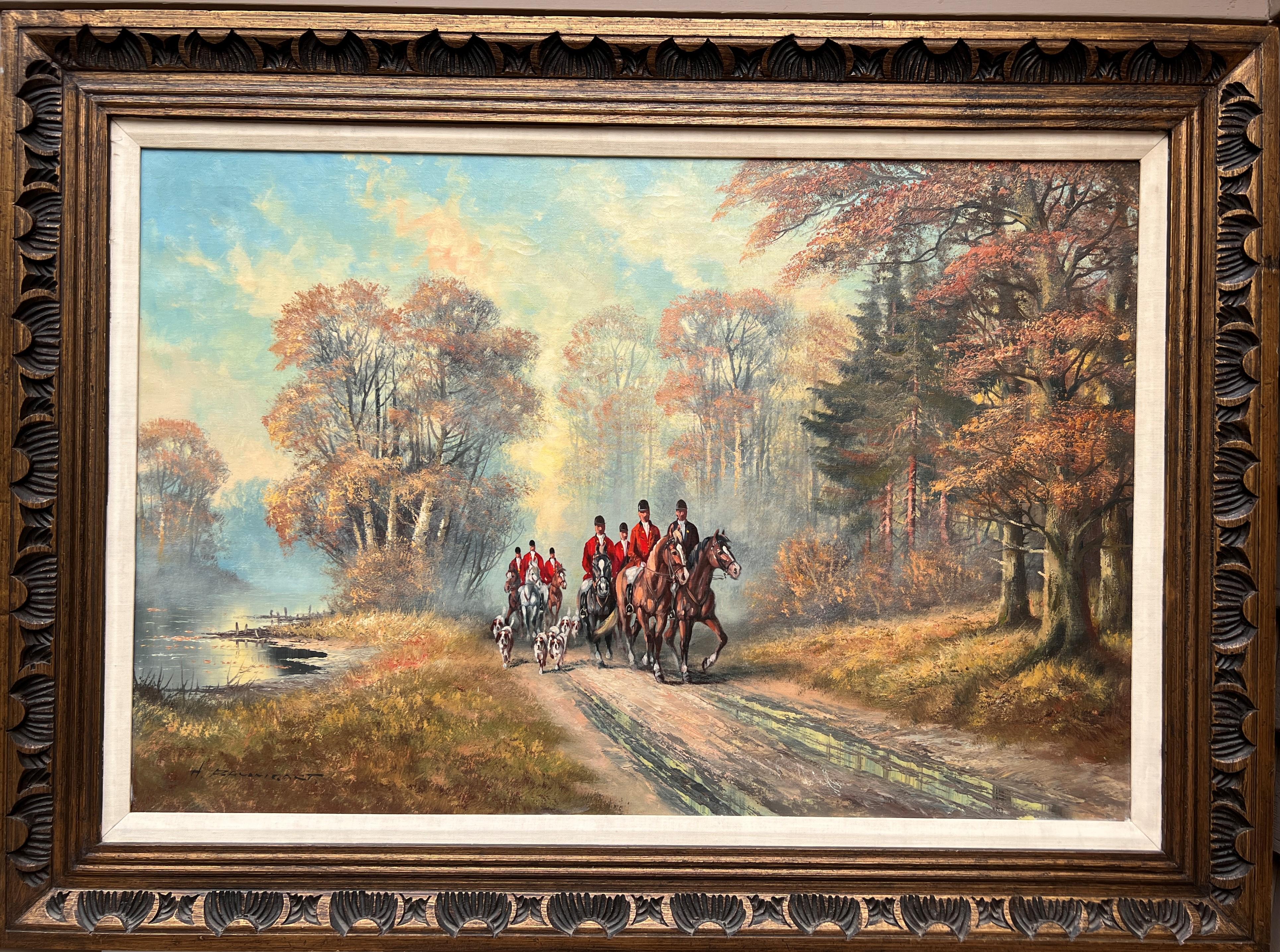 In vendita c'è questo grande dipinto originale a olio su tela che raffigura una scena di caccia alla volpe.

Firmato in basso a sinistra dall'artista tedesco Horst Baumgart (nato nel 1932).

Presentato in una bella cornice dorata. 

Il dipinto e la