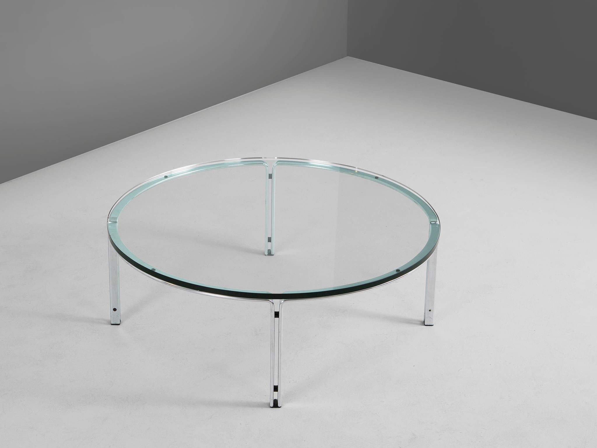 Mid-Century Modern Horst Brüning Chrome and Glass Cocktail Table for Kill International