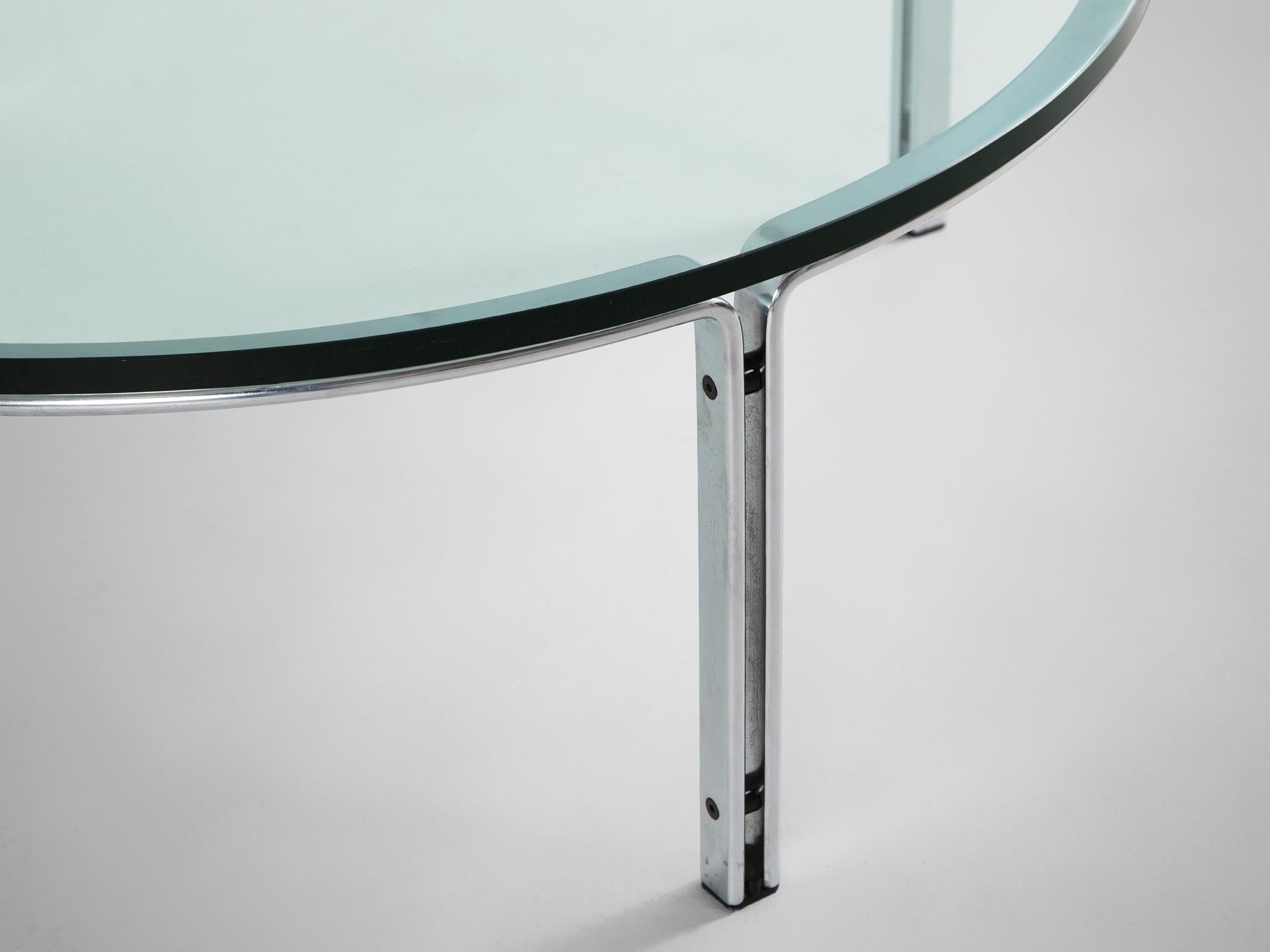 Horst Brüning Chrome and Glass Cocktail Table for Kill International In Good Condition In Waalwijk, NL