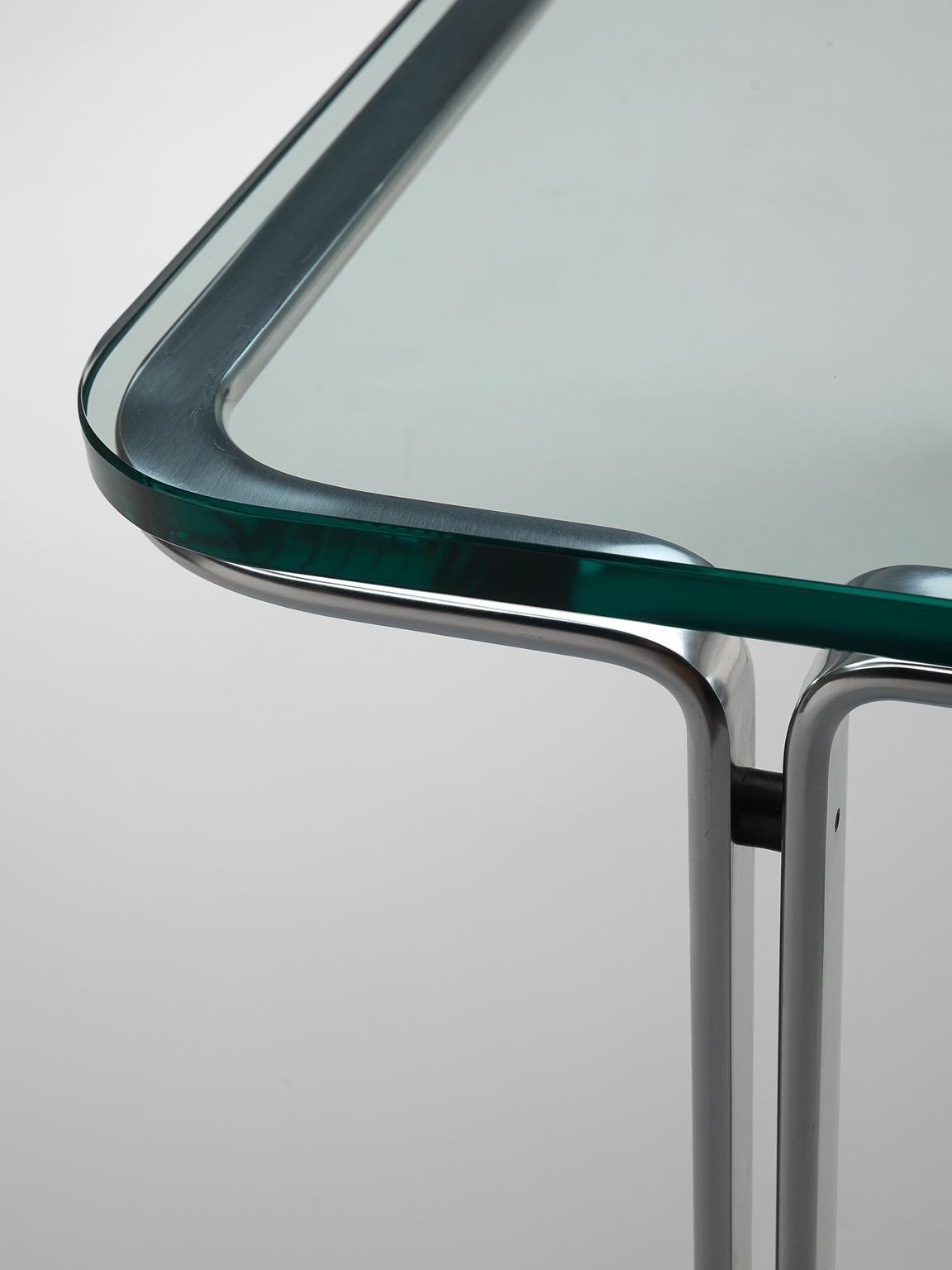 Steel Horst Brüning Chrome and Glass Cocktail Table for Kill International