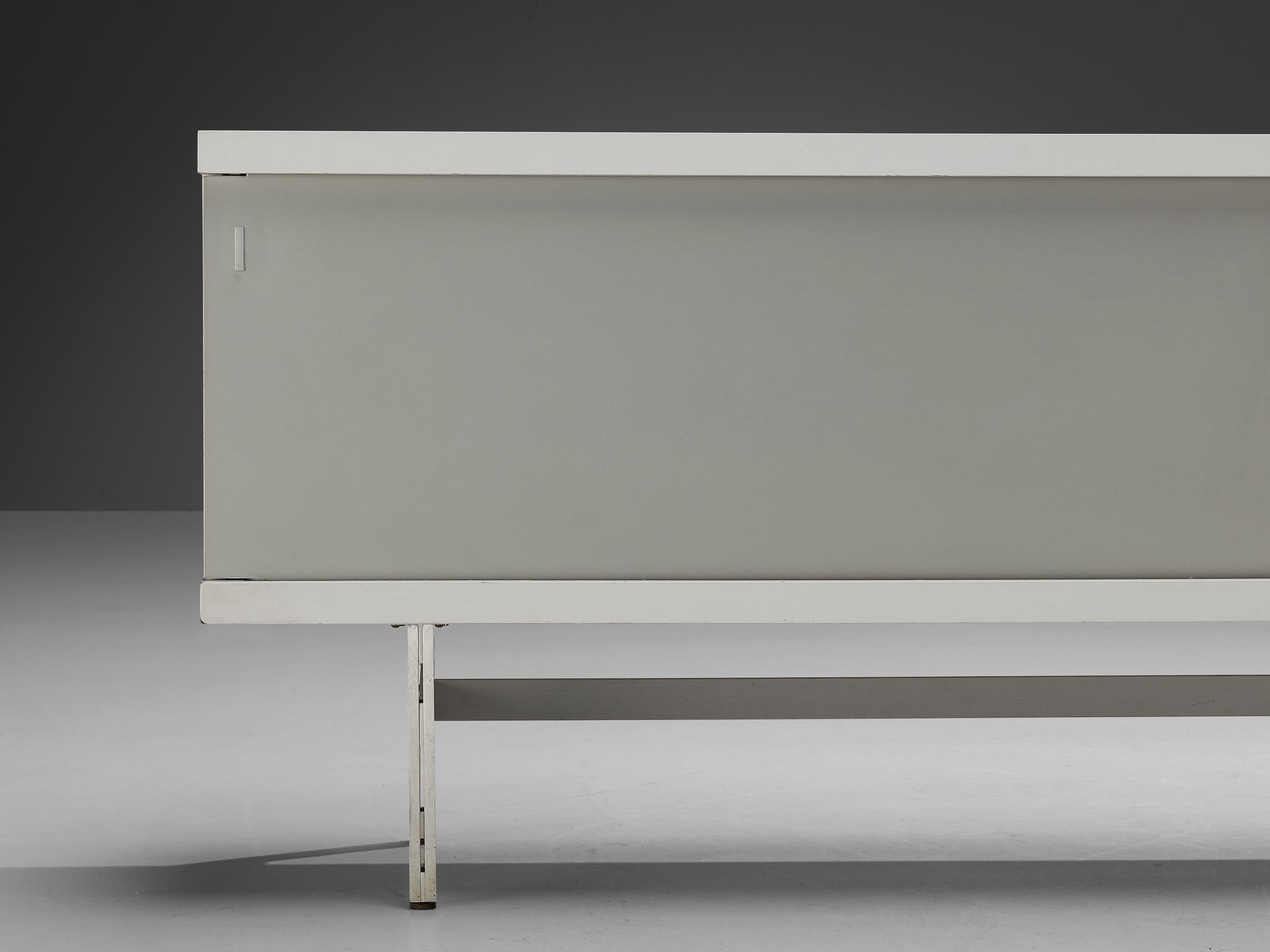 Mid-Century Modern Horst Brüning for Behr Minimalist Sideboard with White and Grey Layout  For Sale