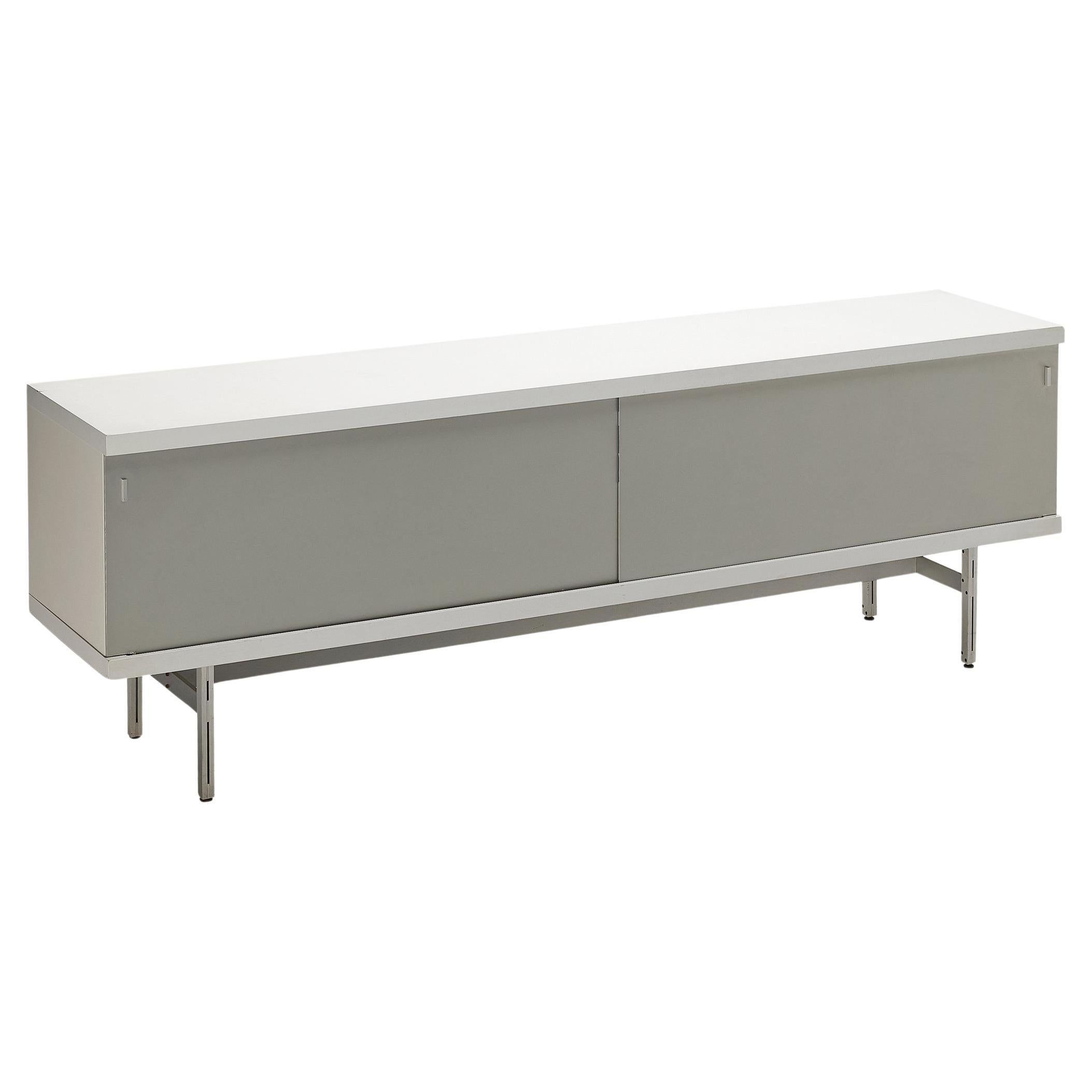 Horst Brüning für Behr Minimalistisches Sideboard mit weißem und grauem Layout 