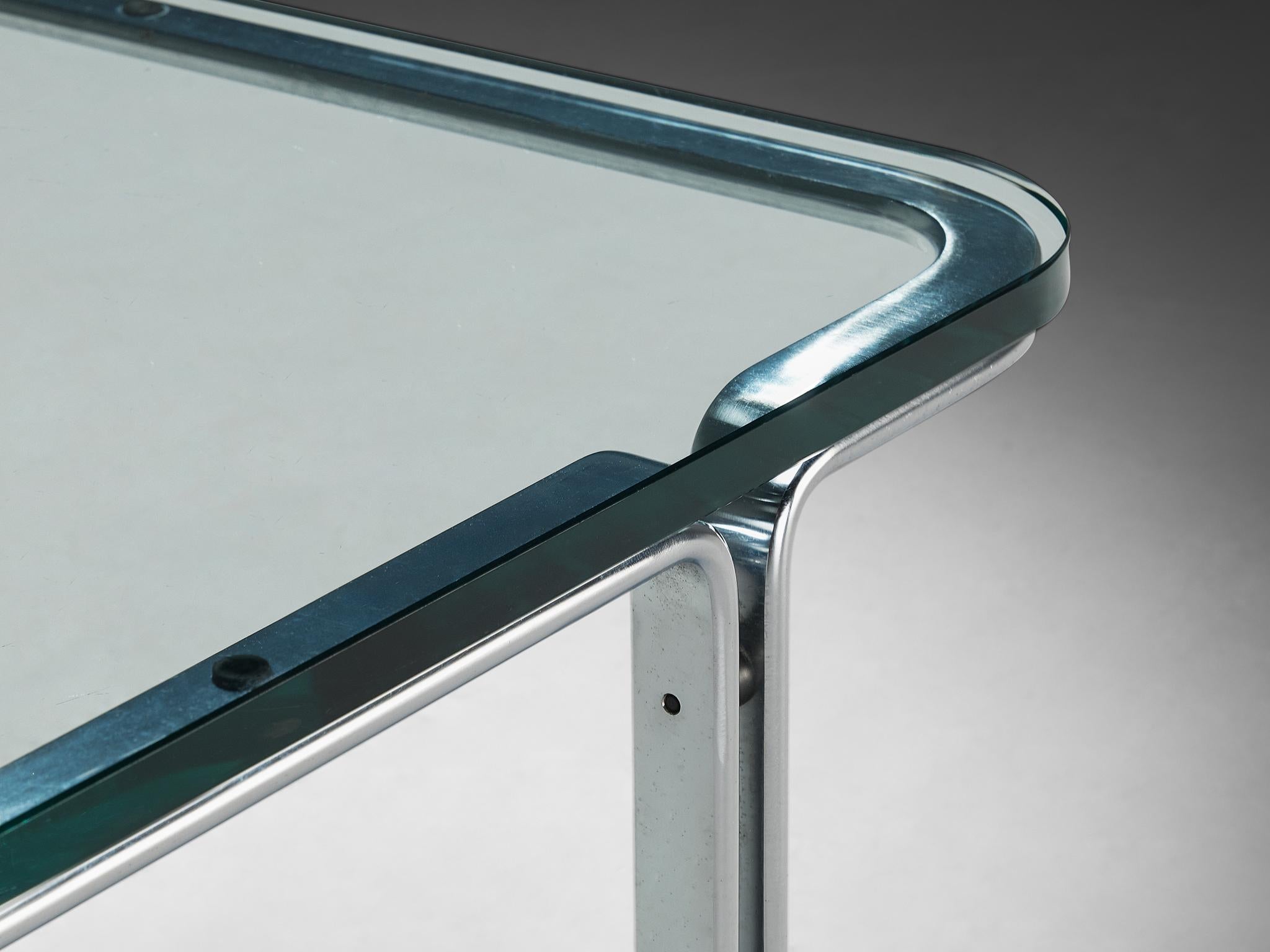 Horst Brüning pour Kill International Cocktail Tables en verre et acier Bon état - En vente à Waalwijk, NL