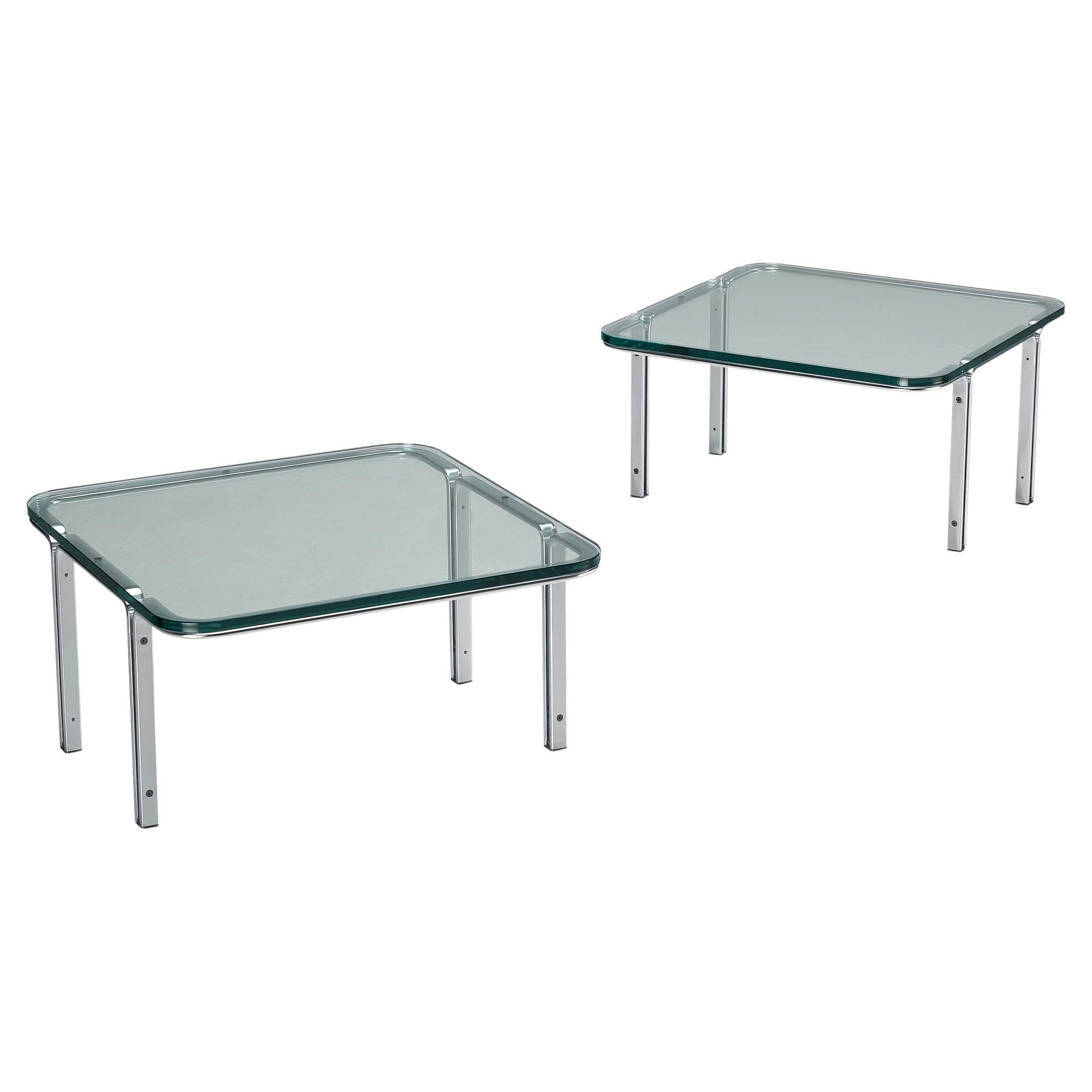 Horst Brüning für Kill International Cocktail Tables aus Glas und Stahl