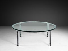 Mesa baja de acero y cristal de Horst Brüning para Kill International