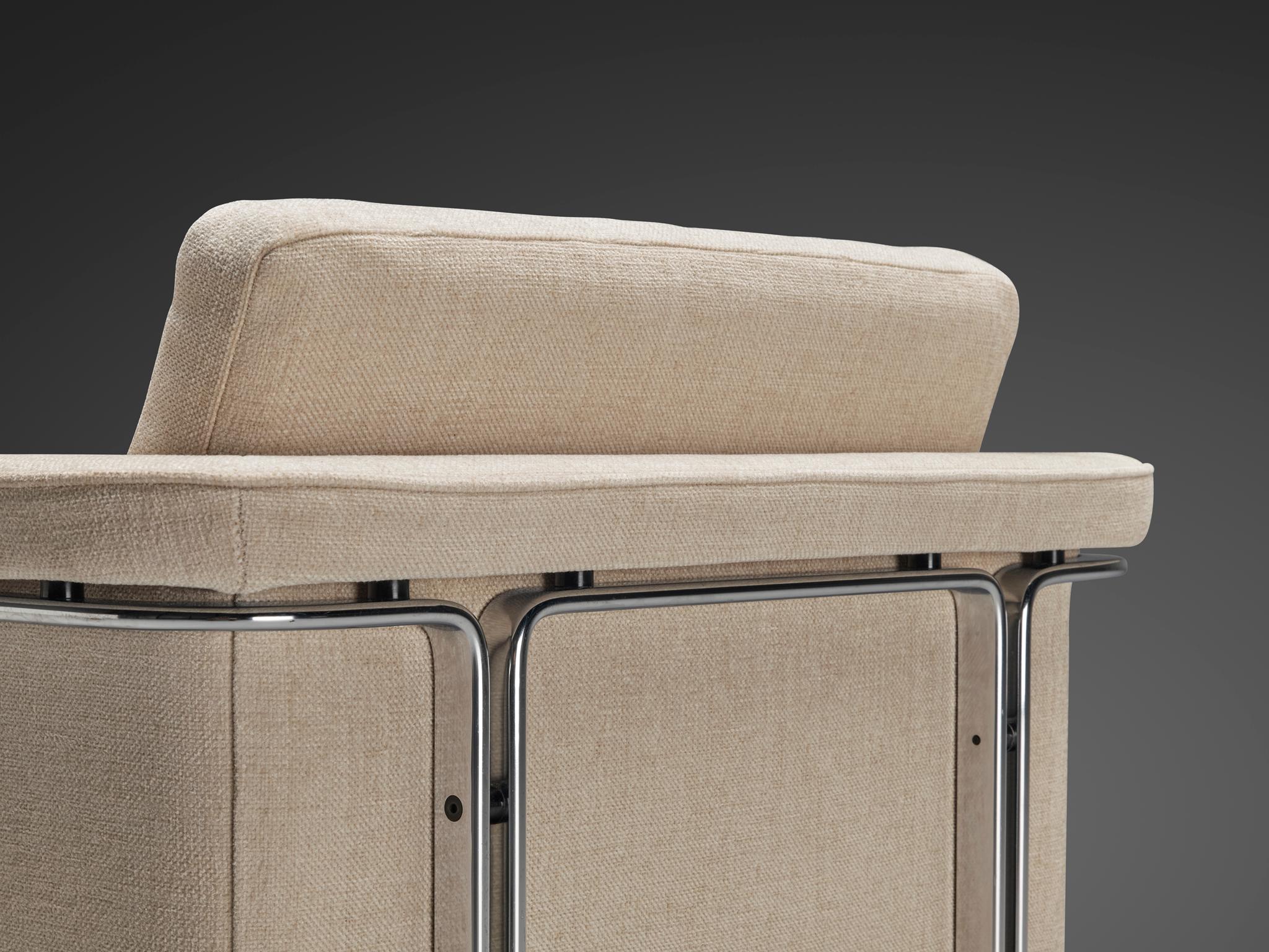 Horst Brüning for Kill International Lounge Chairs in Creme Upholstery For Sale 1