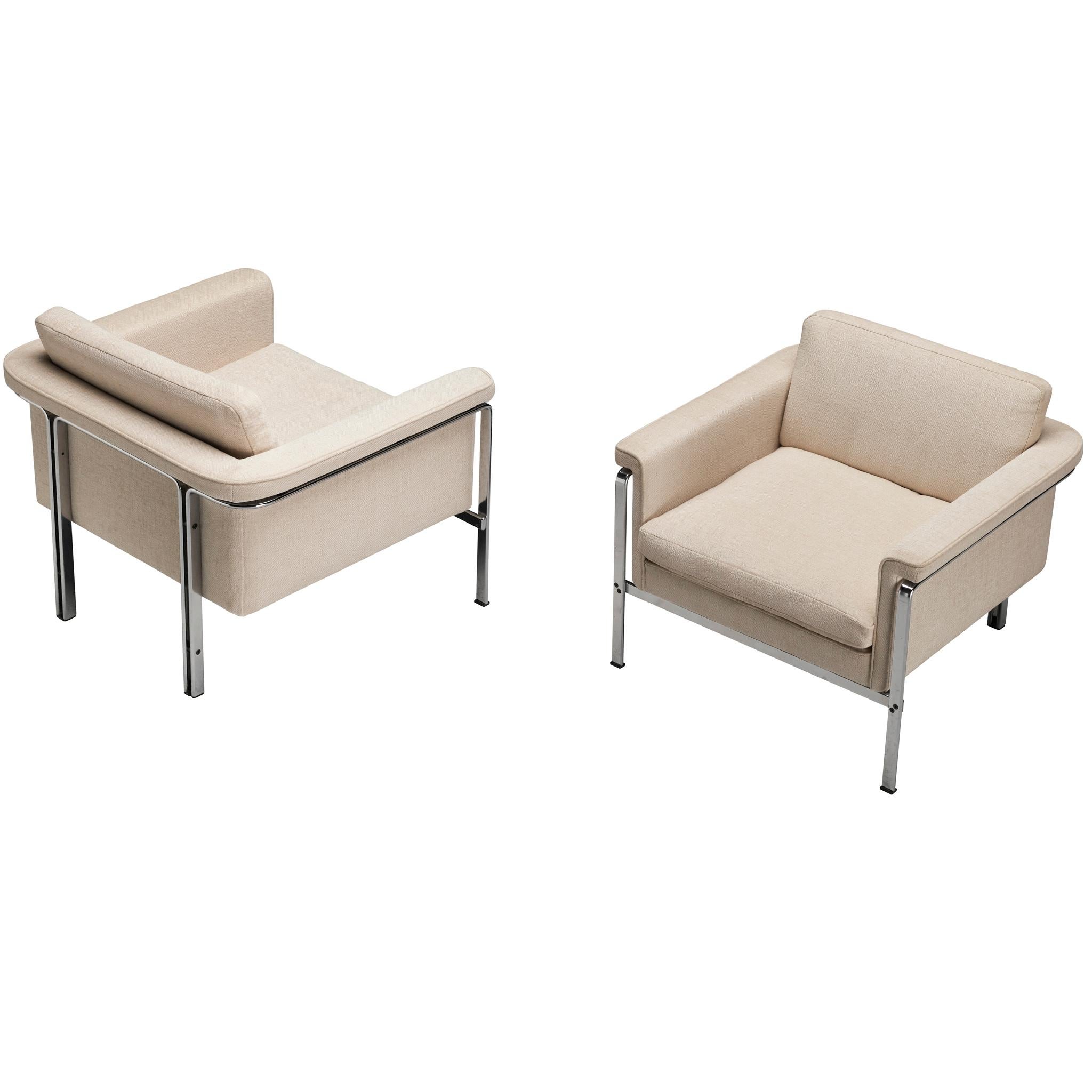 Horst Brüning for Kill International Lounge Chairs in Creme Upholstery