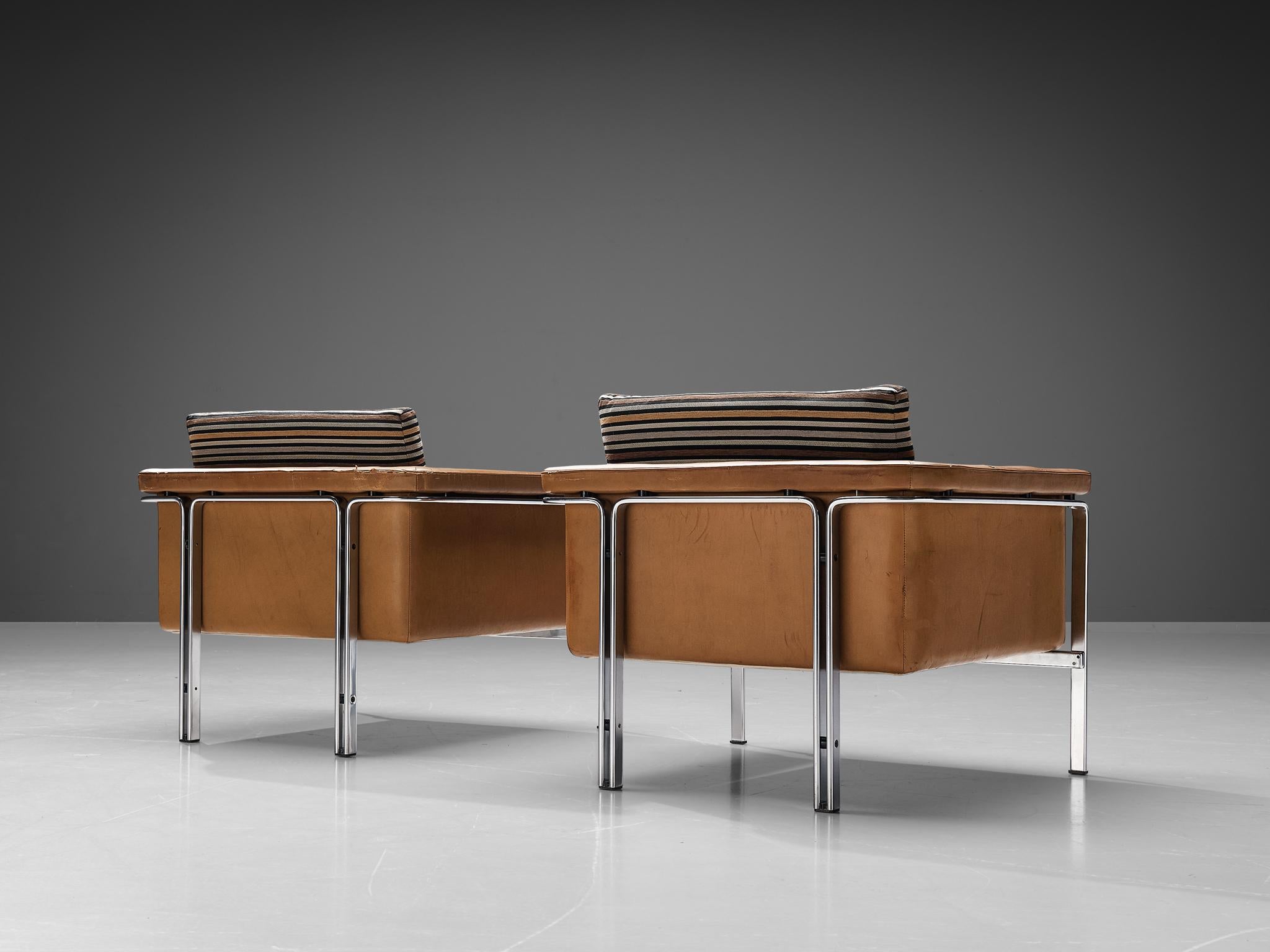 Mid-Century Modern Horst Brüning for Kill International Lounge Chairs in Cognac Leather For Sale