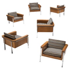 Horst Brüning for Kill International Set of Lounge Chairs in Cognac Leather