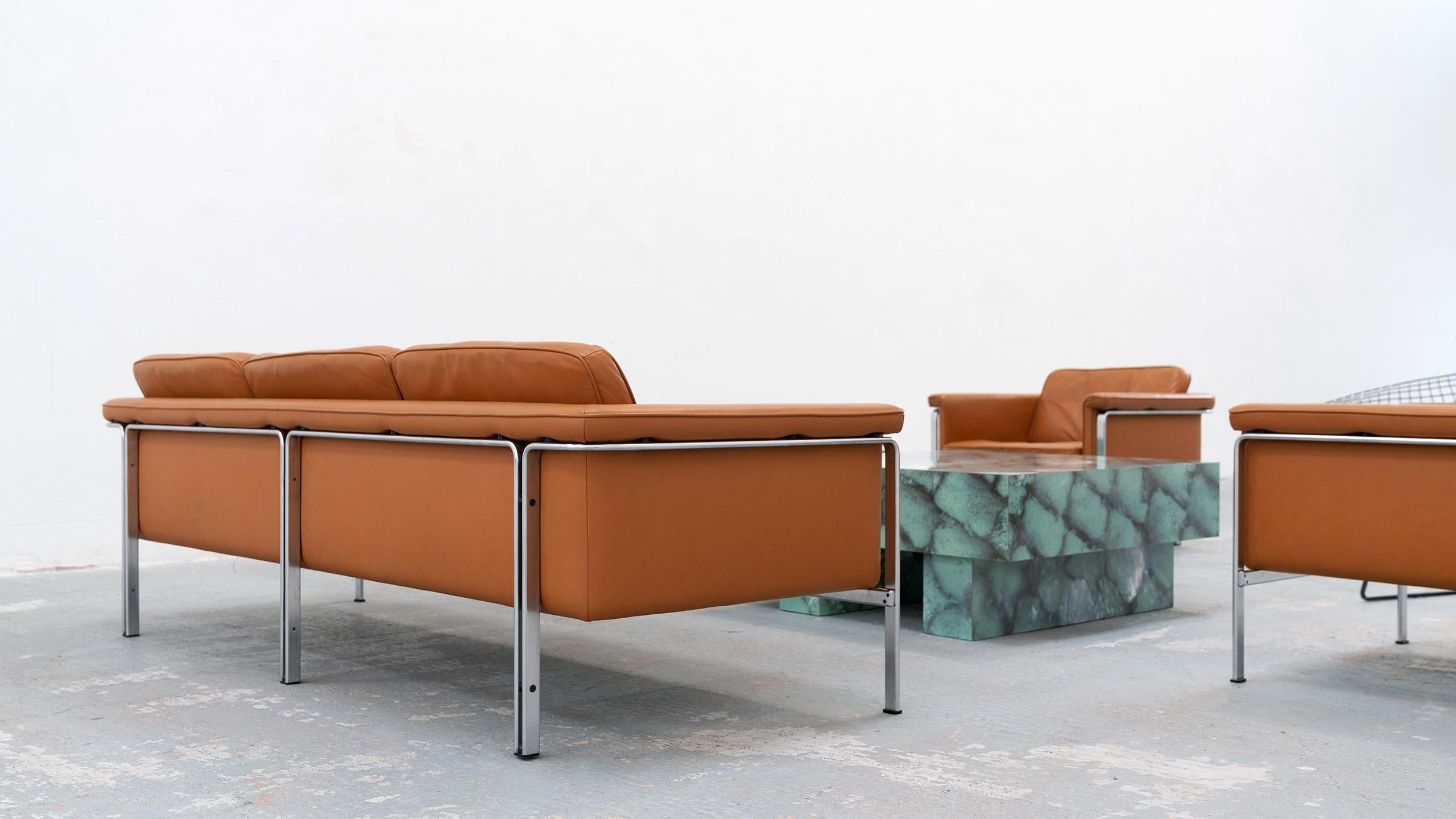 Horst Brüning, Lounge 3-Seat Sofa for Kill International, 1967 Germany Leather 3