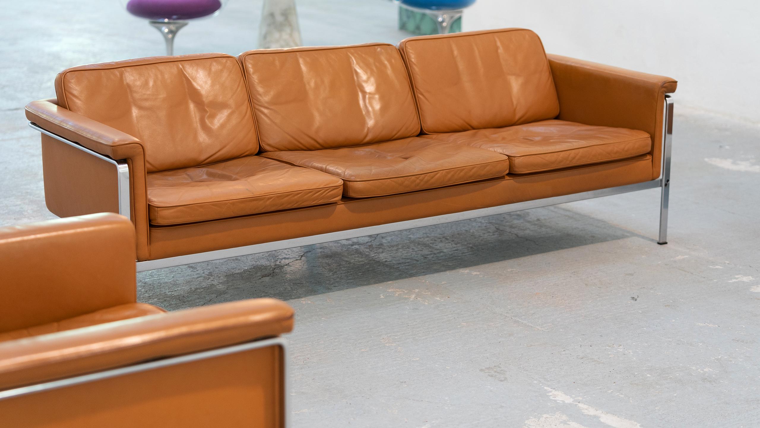 Horst Brüning, Lounge 3-Seat Sofa for Kill International, 1967 Germany Leather 10