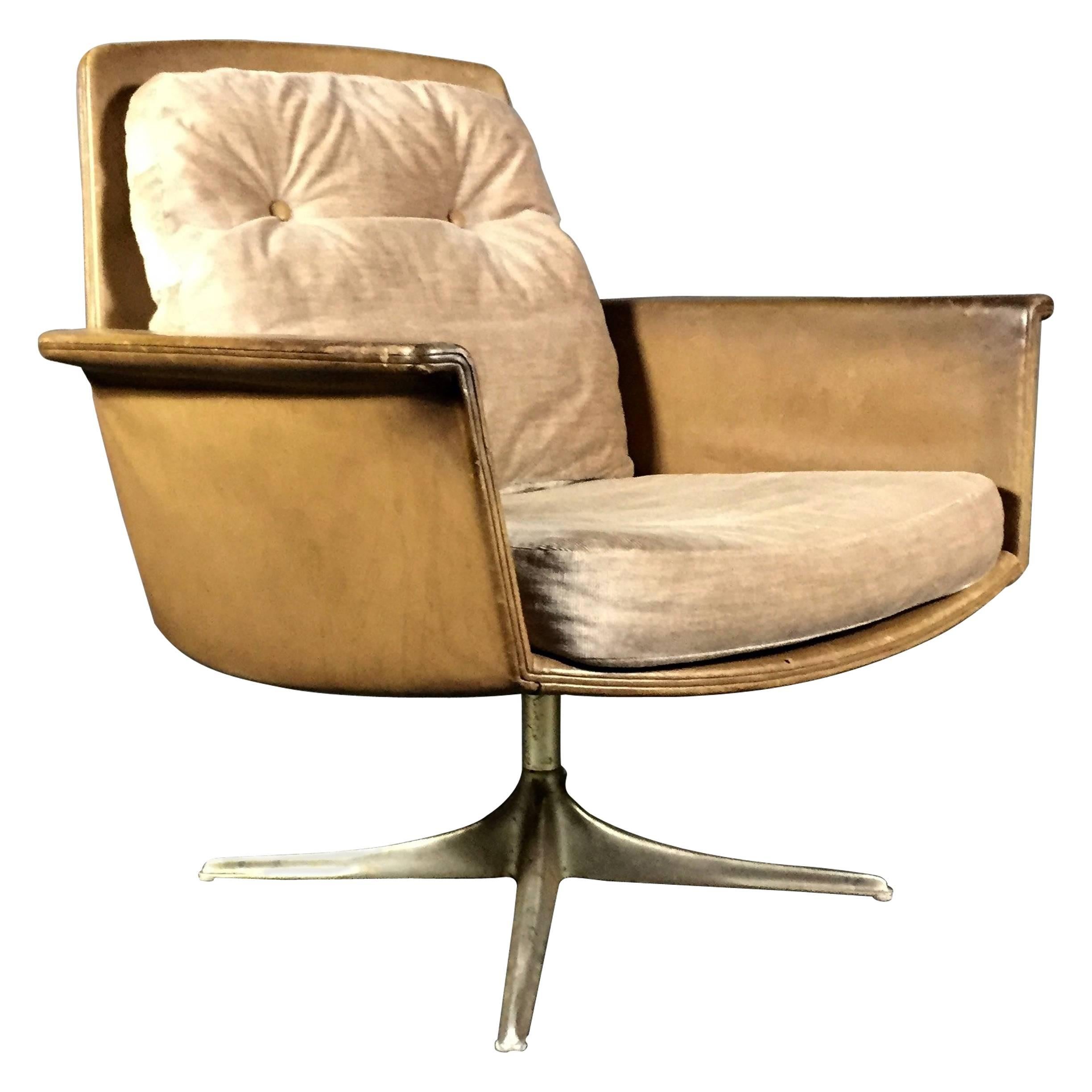 Horst Brüning "Sedia" Leather Chair, for COR Germany, 1966 For Sale