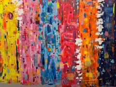 House of Color - opera d'arte astratta contemporanea a strisce di vari colori