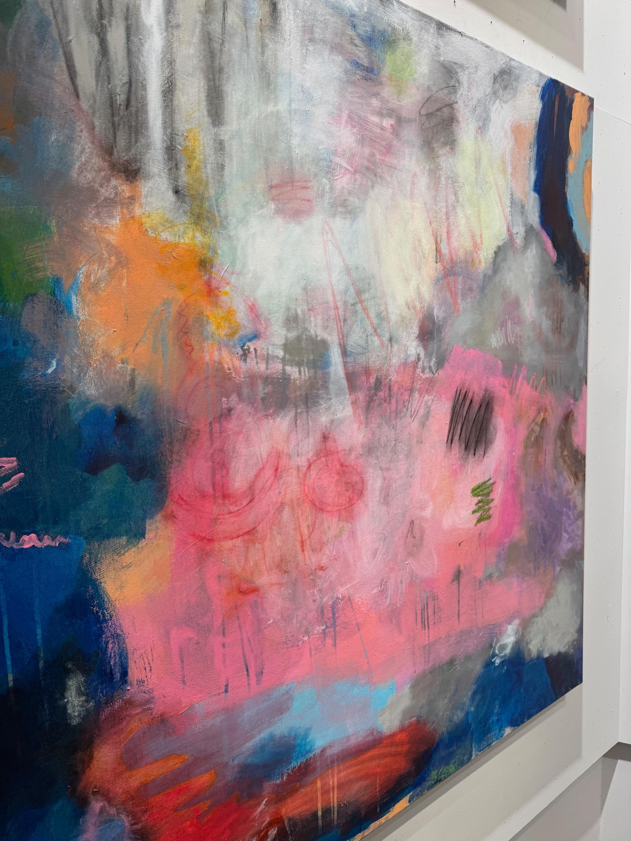 Laguna - art abstrait contemporain référence à l'expressionnisme vibrant - Marron Abstract Painting par Horst Güntheroth