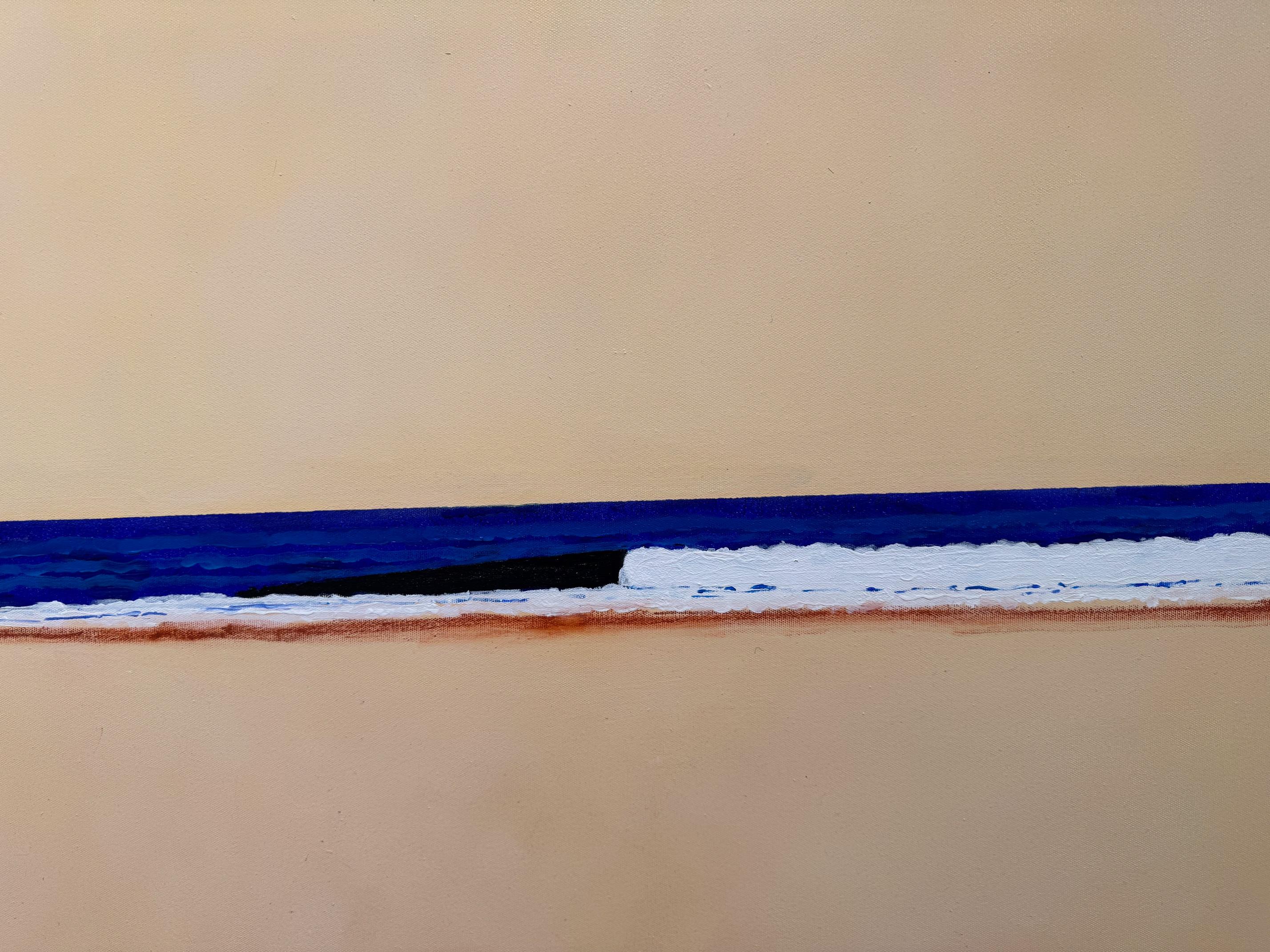 Mar II - arte contemporáneo paisaje marino arte abstracto minimalista - Abstract Painting Marrón de Horst Güntheroth