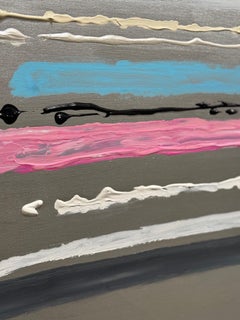 Silver Lining- contemporary pop art work of abstract sunset vibrant and colorful