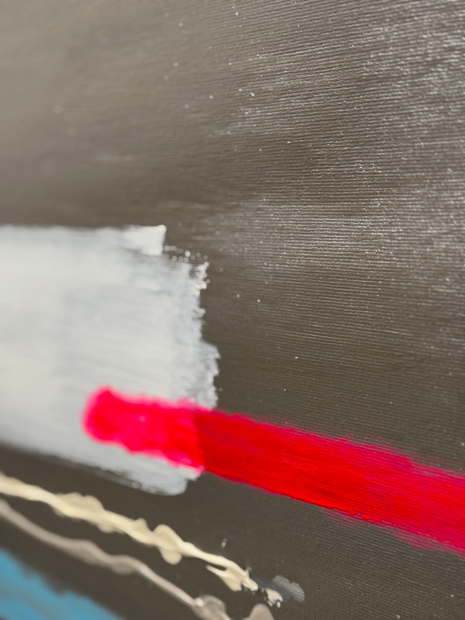 Silver Lining- opera pop art contemporanea di tramonto astratto vibrante e colorato - Abstract Painting Argento di Horst Güntheroth