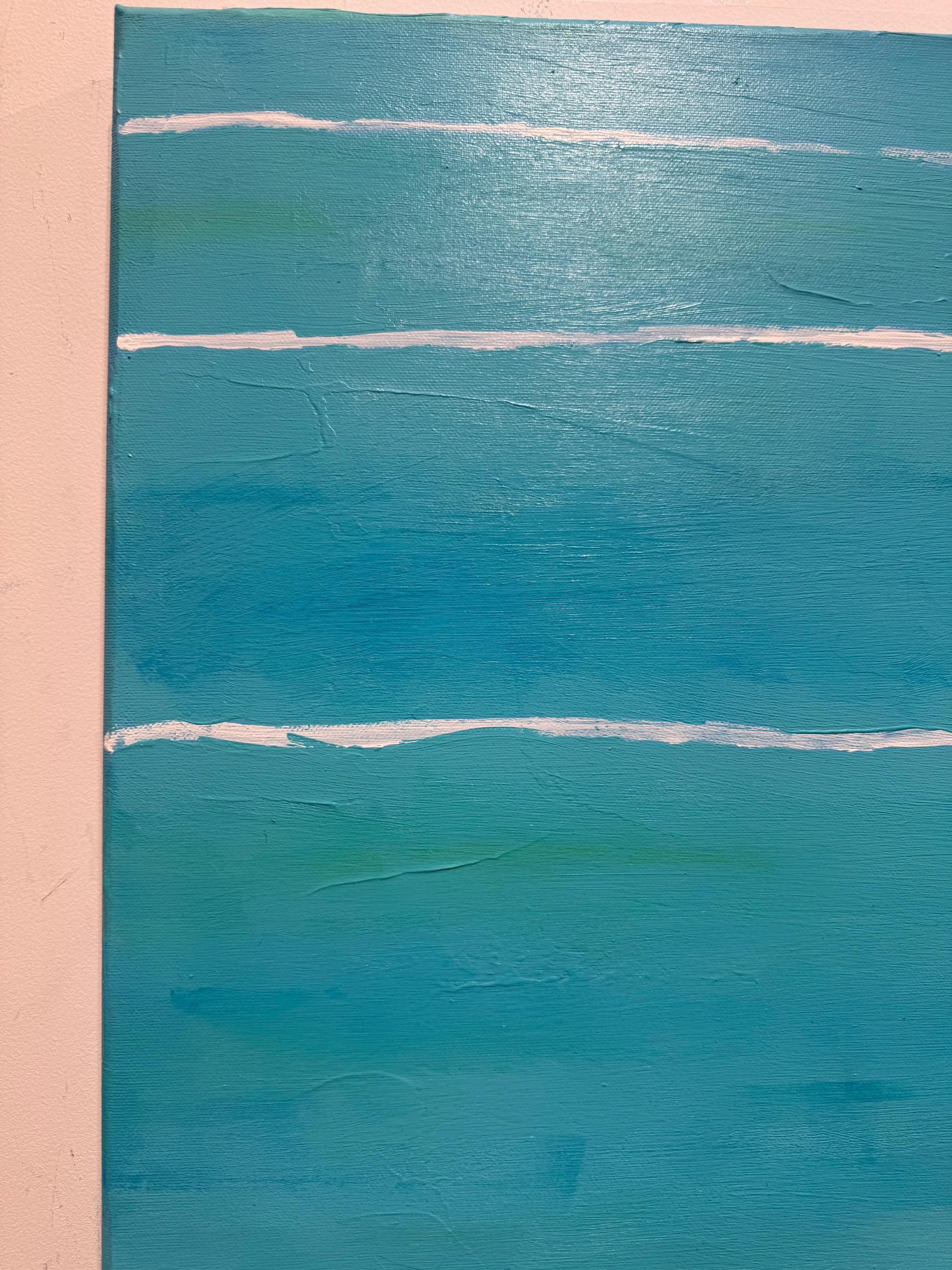 Surf - zeitgenössische Kunst Seelandschaft abstrakt minimalistisch Surfwelle Ozean – Painting von Horst Güntheroth