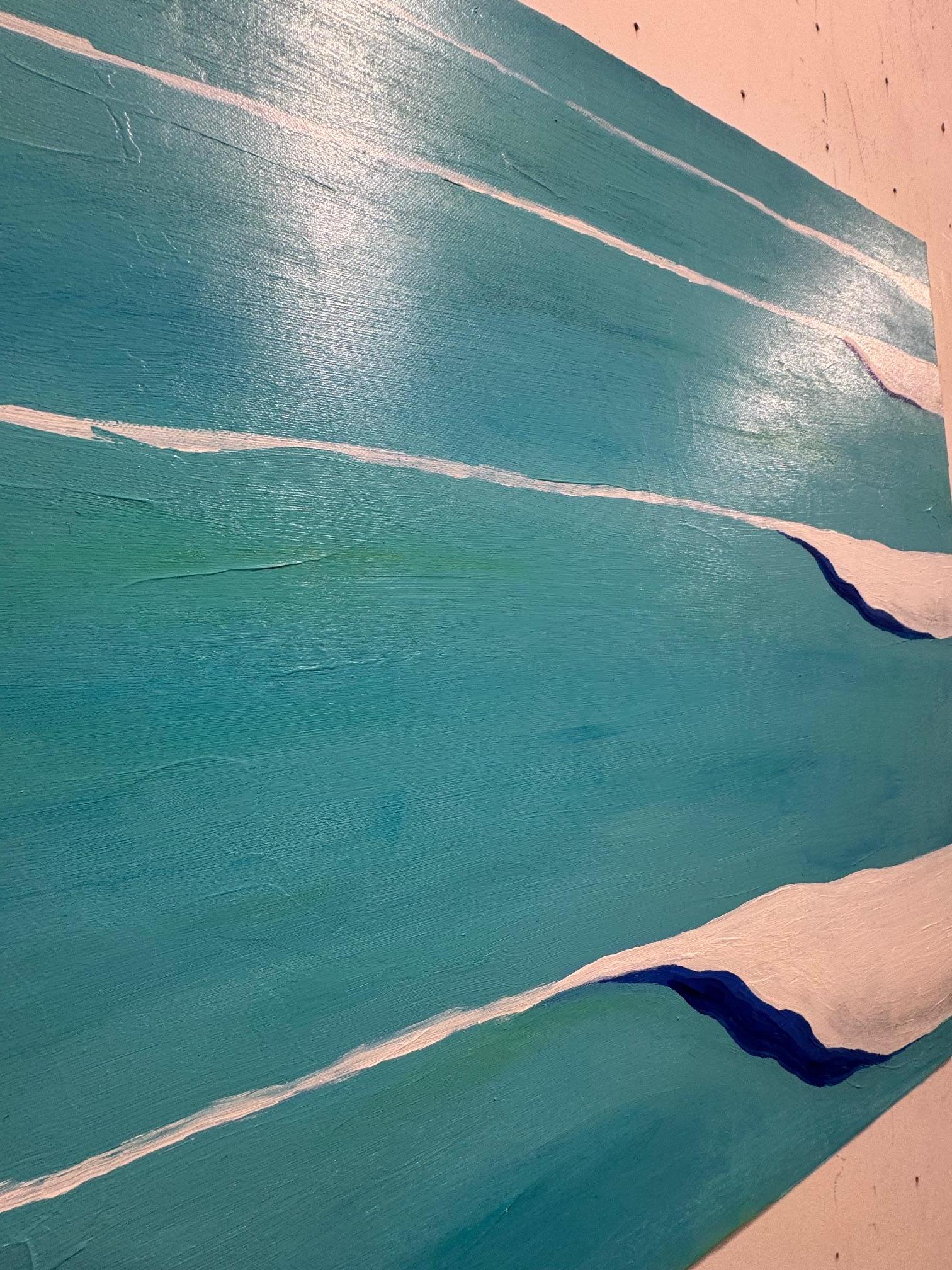 Surf - zeitgenössische Kunst Seelandschaft abstrakt minimalistisch Surfwelle Ozean im Angebot 1