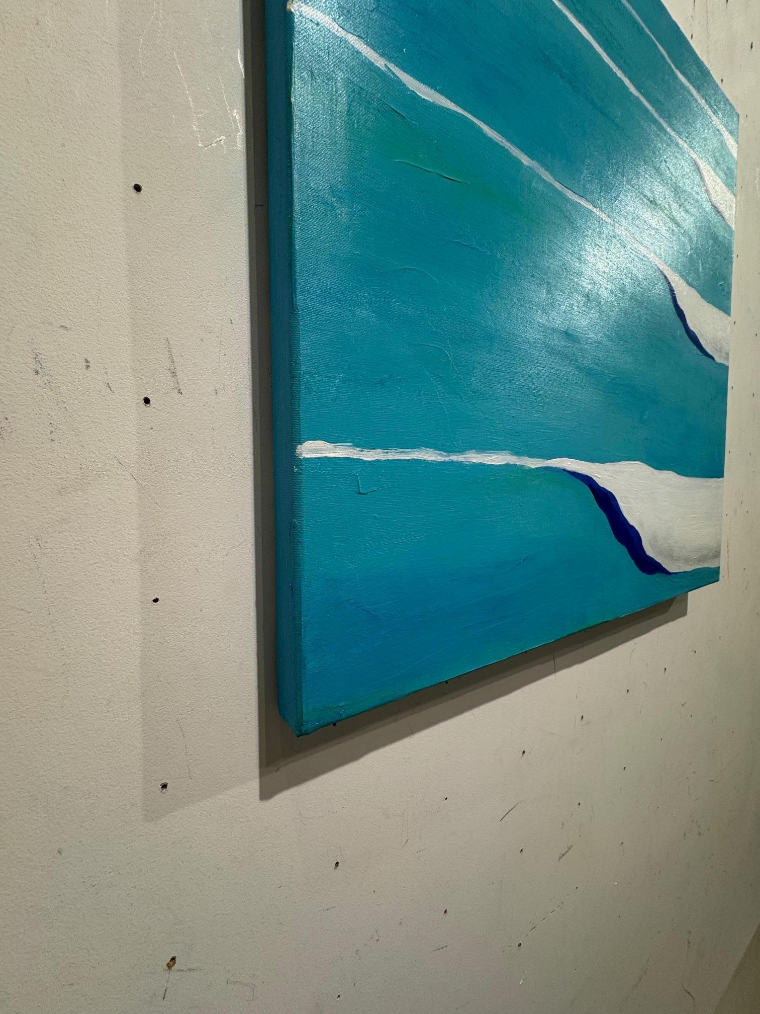 Surf - zeitgenössische Kunst Seelandschaft abstrakt minimalistisch Surfwelle Ozean im Angebot 2