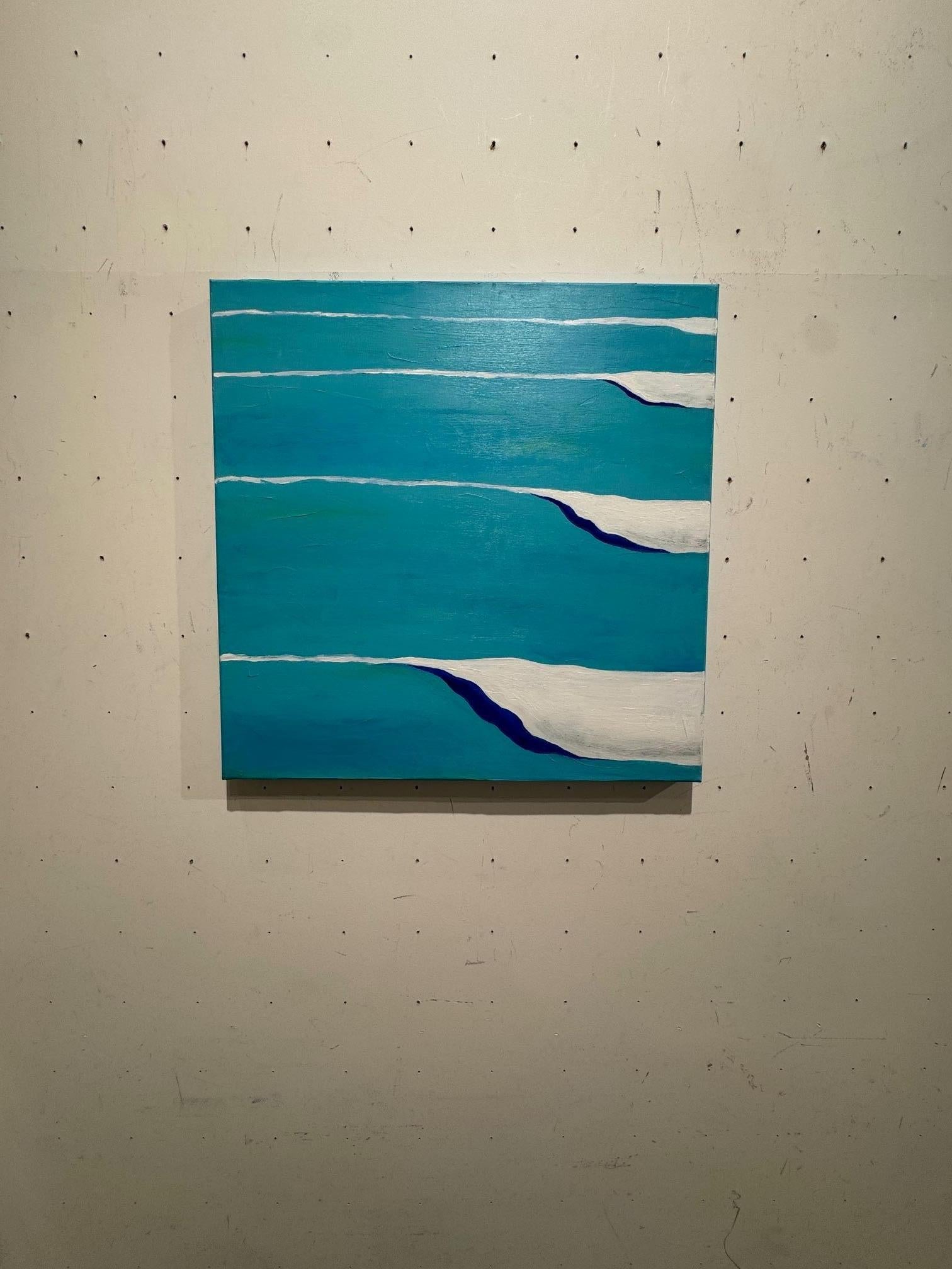 Surf - zeitgenössische Kunst Seelandschaft abstrakt minimalistisch Surfwelle Ozean im Angebot 3