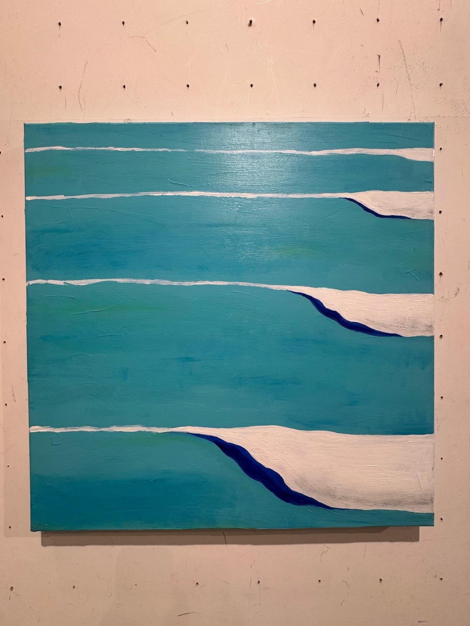 Surf - zeitgenössische Kunst Seelandschaft abstrakt minimalistisch Surfwelle Ozean im Angebot 4