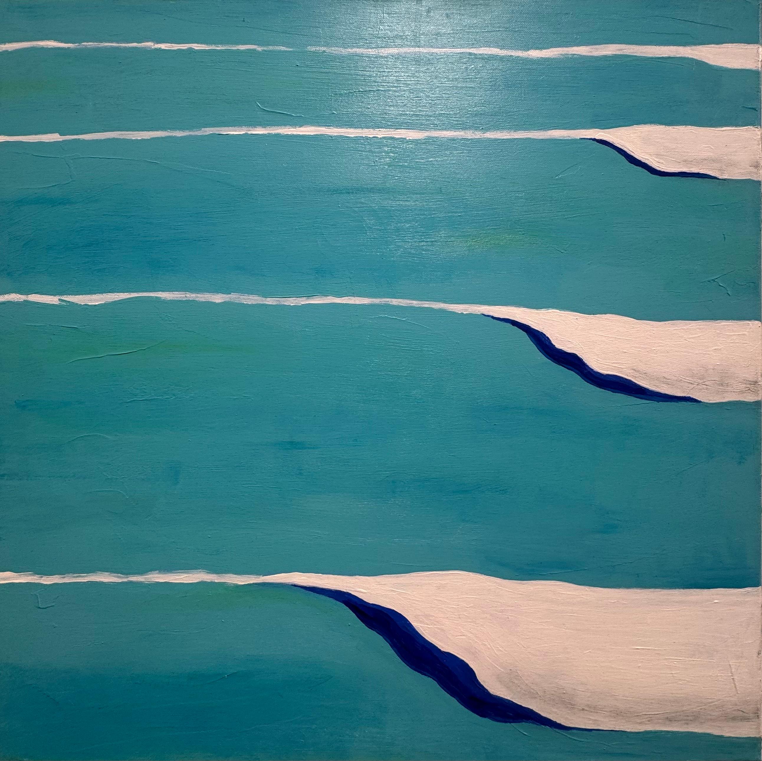 Horst Güntheroth Abstract Painting – Surf - zeitgenössische Kunst Seelandschaft abstrakt minimalistisch Surfwelle Ozean