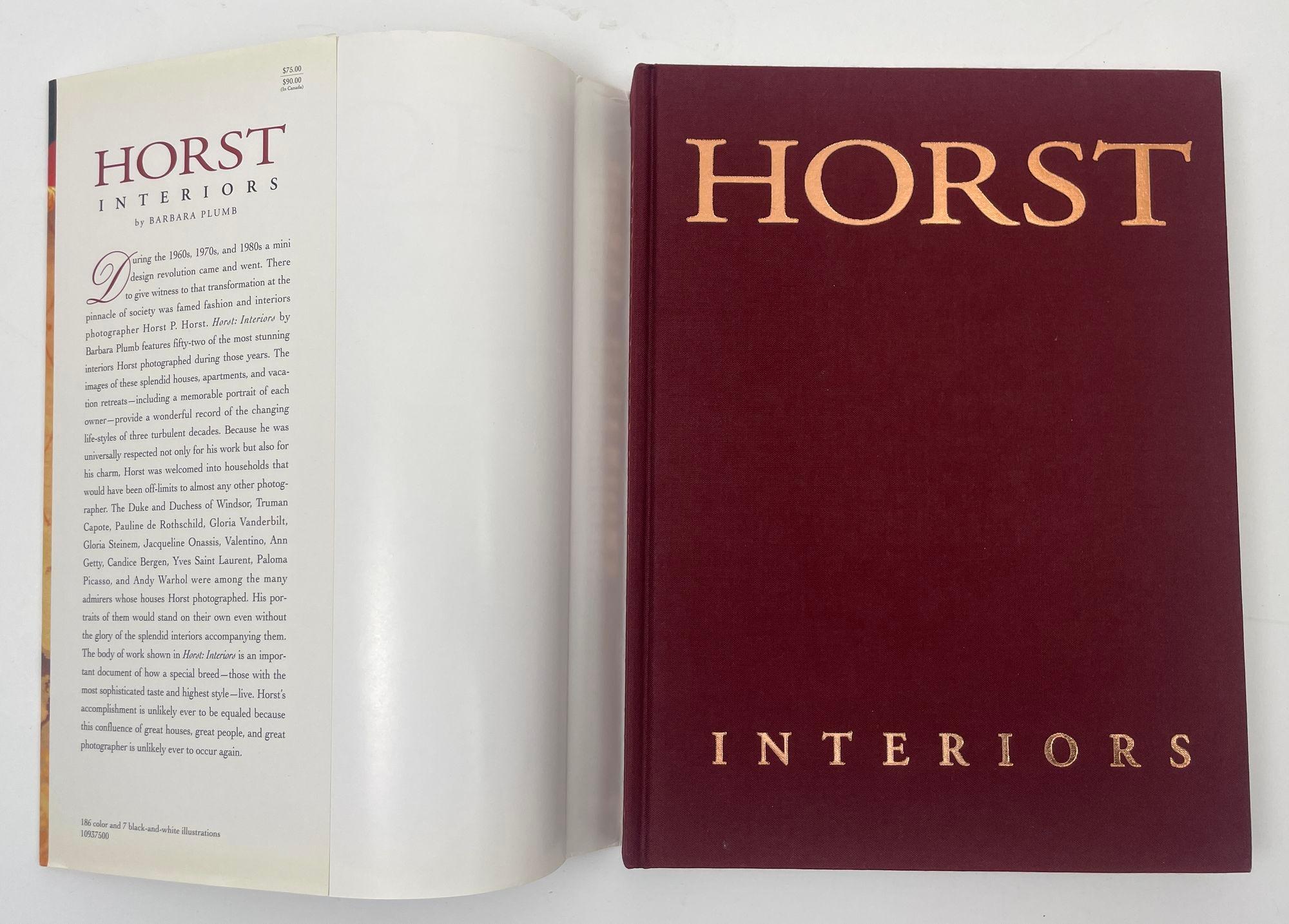 Horst Interiors by Barbara Plumb Hardcover Book 1993 First Edition In Good Condition For Sale In North Hollywood, CA