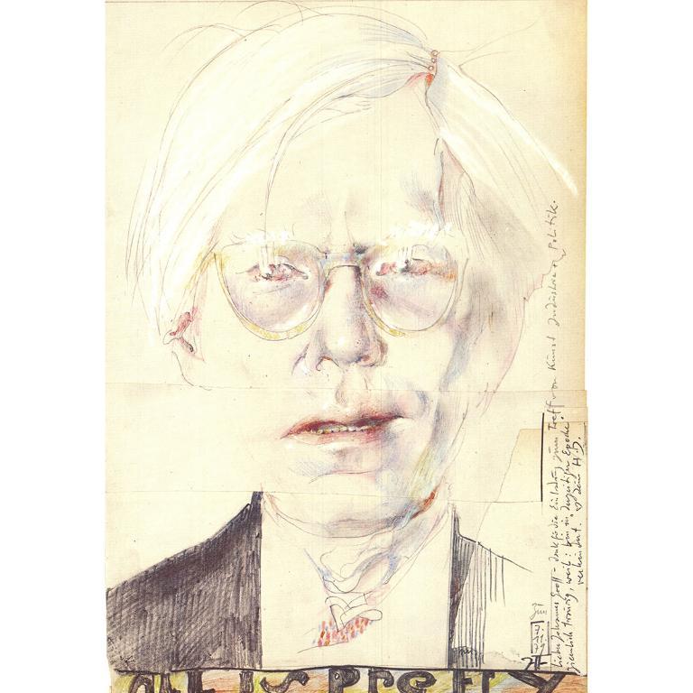 Horst Janssen 'Andy Warhol: All is Pretty' 1979- Offset Lithograph For Sale 1