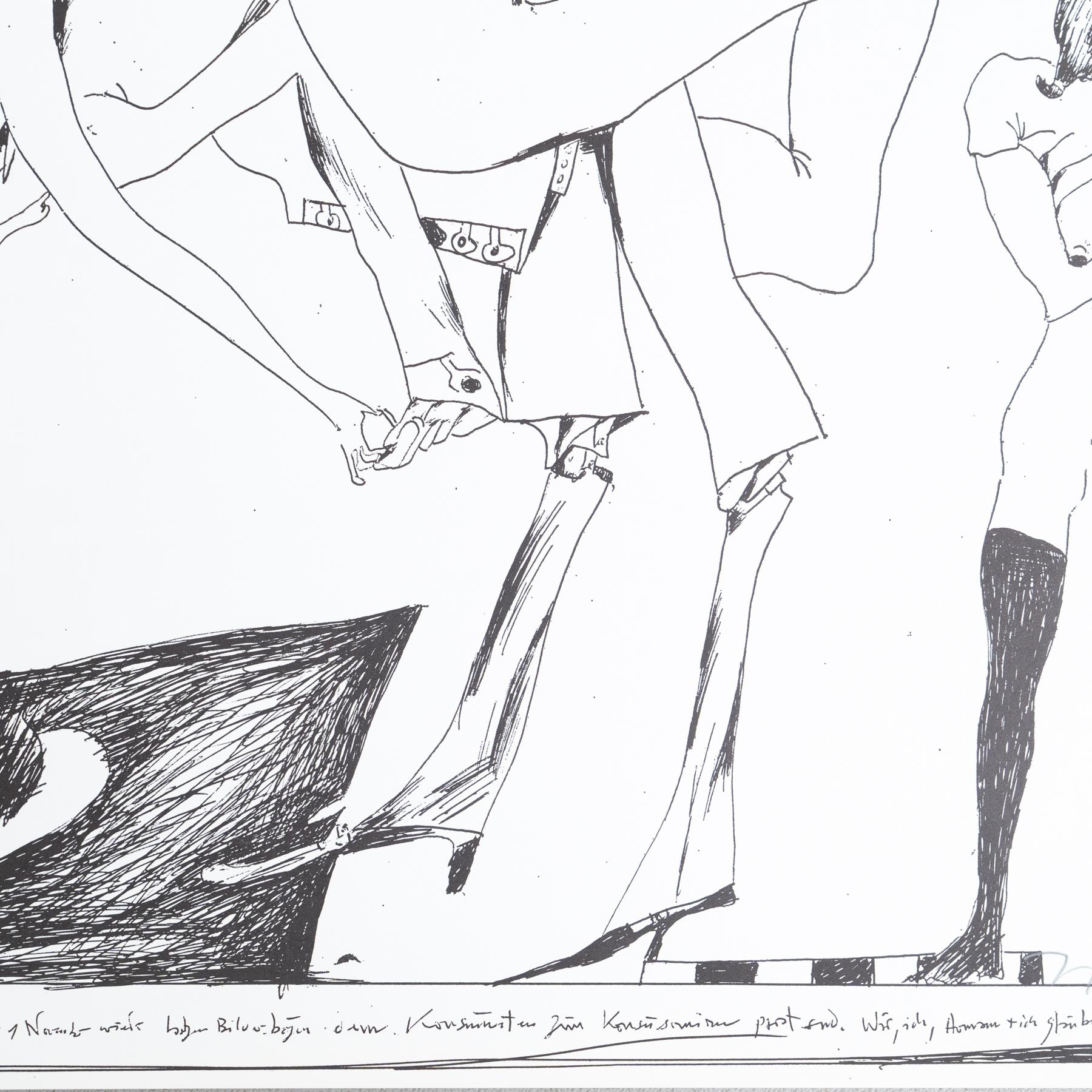 Horst Janssen Signierter Druck - Laatzener Bilderbogen, Surrealistische Schwarz-Weiß-Kunst im Angebot 3