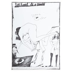 Horst Janssen Impresión firmada - Laatzen Bilderbogen, Arte surrealista en blanco y negro